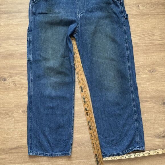 Wrangler Casey Jones Denim Overalls Bib Mens Size L Y2K - Picture 7 of 8